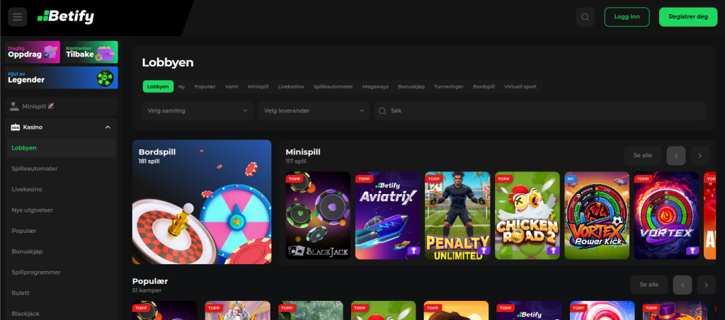 Betify bonuskode casinospill
